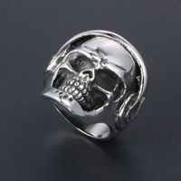 304 Stainless Steel IG Style Retro Funny Polishing Skull Rings main image 4