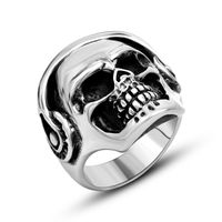 304 Stainless Steel IG Style Retro Funny Polishing Skull Rings sku image 1