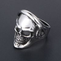 304 Stainless Steel IG Style Retro Funny Polishing Skull Rings main image 1