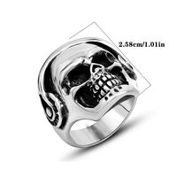 304 Stainless Steel IG Style Retro Funny Polishing Skull Rings main image 2