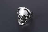 304 Stainless Steel IG Style Retro Funny Polishing Skull Rings main image 6