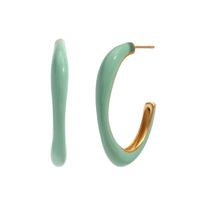 1 Pair Simple Style Classic Style C Shape Enamel 304 Stainless Steel 18K Gold Plated Ear Studs sku image 1