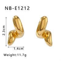 1 Par Estilo Vintage Estilo Simple Geométrico Acero Inoxidable 304 Chapados en oro de 18k Pendientes sku image 1