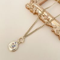 304 Stainless Steel Gold Plated Sweet Shiny Hollow Out Inlay Star Moon Heart Shape Zircon Pendant Necklace main image 4