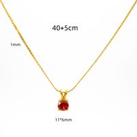 304 Stainless Steel Elegant Simple Style Plating Geometric Zircon Pendant Necklace main image 3