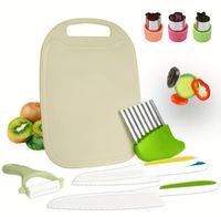 Casual Solid Color Plastic Chopping Board Fruit Knife 1 Set sku image 6