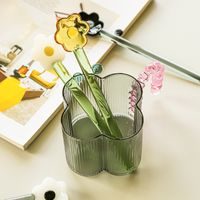 Cute Solid Color Flower Glass Stirring Rod 1 Piece main image 3