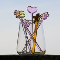 Cute Cartoon Flower Heat-Resistant Glass Stirring Rod 1 Piece main image 2