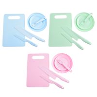 Casual Solid Color Plastic Chopping Board Fruit Knife 1 Set main image 2