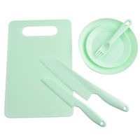 Casual Solid Color Plastic Chopping Board Fruit Knife 1 Set sku image 21