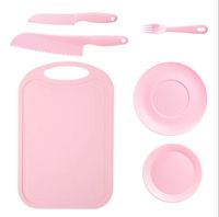 Casual Solid Color Plastic Chopping Board Fruit Knife 1 Set sku image 22