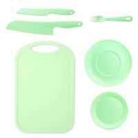 Casual Solid Color Plastic Chopping Board Fruit Knife 1 Set sku image 24