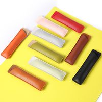 Solid Color Pu Learning Vintage Style Simple Style Pencil Case main image 3