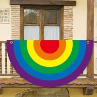 Vintage Style Simple Style Colorful Rainbow Polyester Flag main image 1