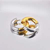 1 Pair Casual Simple Style Round Color Block Plating Titanium Steel Earrings main image 1