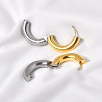 1 Pair Casual Simple Style Round Color Block Plating Titanium Steel Earrings main image 5