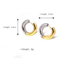 1 Pair Casual Simple Style Round Color Block Plating Titanium Steel Earrings main image 2