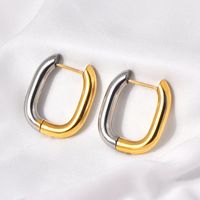 1 Paar Einfacher Stil Pendeln U-Form Überzug Titan Stahl Ohrringe sku image 1