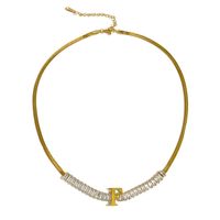 Edelstahl 304 18 Karat Vergoldet Einfacher Stil Überzug Brief Zirkon Halskette sku image 6