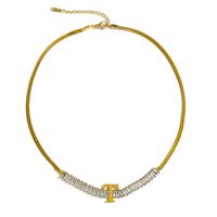 Edelstahl 304 18 Karat Vergoldet Einfacher Stil Überzug Brief Zirkon Halskette sku image 13
