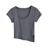 Women's T-shirt Short Sleeve T-Shirts Casual Solid Color main image 2