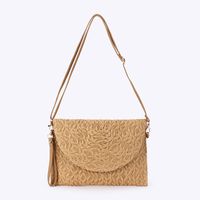 Women's Small Straw Geometric Streetwear Flip Cover Straw Bag sku image 2