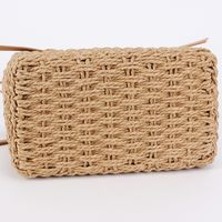 Women's Medium Polyester Cotton Straw Solid Color Basic Beach Zipper Straw Bag main image 3