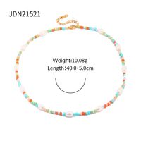304 Stainless Steel Vacation Classic Style Beaded Geometric Rings Necklace sku image 2