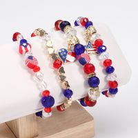 Wholesale Jewelry Simple Style Classic Style American Flag Artificial Crystal Alloy Soft Clay Beaded Bracelets main image 2