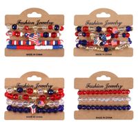 Wholesale Jewelry Simple Style Classic Style American Flag Artificial Crystal Alloy Soft Clay Beaded Bracelets main image 5