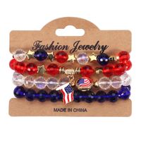 Wholesale Jewelry Simple Style Classic Style American Flag Artificial Crystal Alloy Soft Clay Beaded Bracelets sku image 10