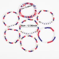 Wholesale Jewelry Simple Style Classic Style American Flag Soft Clay Beaded Bracelets main image 4