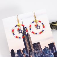 1 Pair Simple Style Classic Style Printing Printing Seed Bead Soft Clay Zinc Alloy Drop Earrings main image 1
