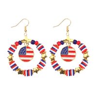 1 Pair Simple Style Classic Style Printing Printing Seed Bead Soft Clay Zinc Alloy Drop Earrings sku image 1