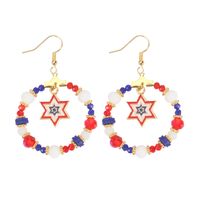 1 Pair Simple Style Classic Style Printing Printing Seed Bead Soft Clay Zinc Alloy Drop Earrings sku image 3