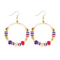 1 Pair Simple Style Classic Style Printing Printing Seed Bead Soft Clay Zinc Alloy Drop Earrings sku image 7