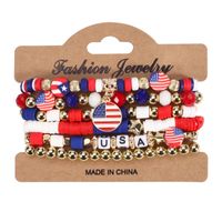 Großhandel Schmuck Basic Amerikanische Flagge Weichen Lehm Perlen Armbänder main image 4