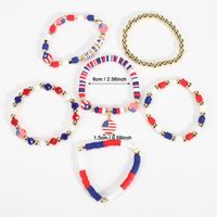 Großhandel Schmuck Basic Amerikanische Flagge Weichen Lehm Perlen Armbänder main image 3