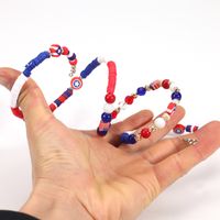 Wholesale Jewelry Classic Style American Flag Soft Clay Beaded Bracelets main image 2