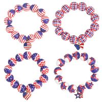Wholesale Jewelry Retro American Flag Wood Beaded Bracelets main image 5