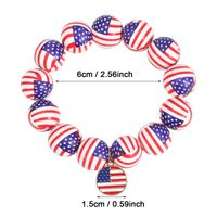 Wholesale Jewelry Retro American Flag Wood Beaded Bracelets main image 3