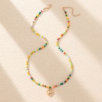 Cute Heart Shape Glass Zinc Alloy Beaded Women's Pendant Necklace main image 6