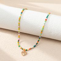 Cute Heart Shape Glass Zinc Alloy Beaded Women's Pendant Necklace main image 3