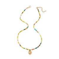 Cute Heart Shape Glass Zinc Alloy Beaded Women's Pendant Necklace main image 4