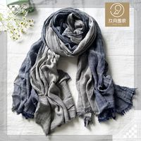Unisex Sweet Color Block Polyester Long-staple Cotton Sewing Cotton Linen Scarves sku image 14