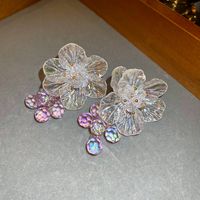 1 Pair Elegant Sweet Flower Crystal Arylic Drop Earrings main image 6