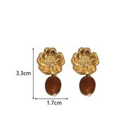 1 Pair Vintage Style Simple Style Flower Alloy Resin Drop Earrings main image 2