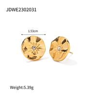 1 Pair IG Style Basic Classic Style Flower Plating Inlay 304 Stainless Steel Rhinestones 18K Gold Plated Ear Studs main image 2