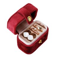 Cute Pastoral Solid Color Pu Leather Jewelry Boxes sku image 10