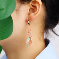 1 Pair Casual Beach Starfish Conch Shell Beaded Natural Stone 18K Gold Plated Drop Earrings main image 7